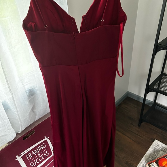 PRIVATE KISS MIDI DRESS CHERRY - Picture 2 of 4